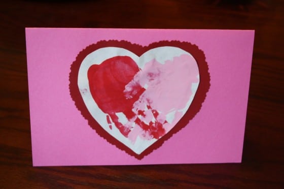 Heart Handprint Valentines Card