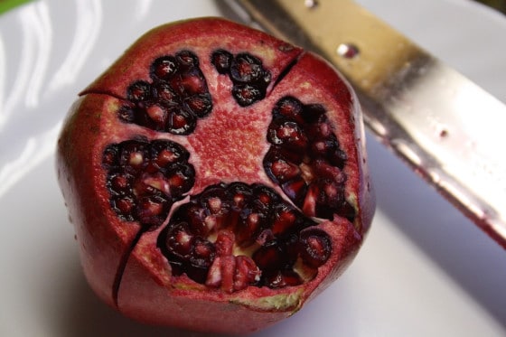 top cut off pomegranate