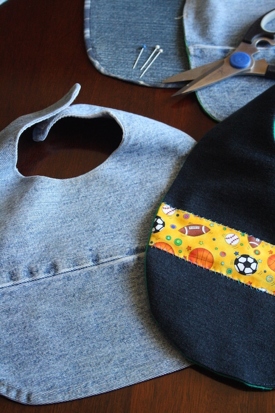 Bibs made from old jeans