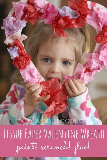 Tissue Paper Valentine Wreath