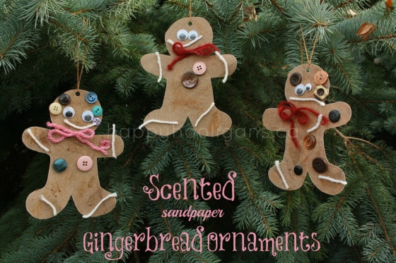 scented sandpaper gingerbread ornaments