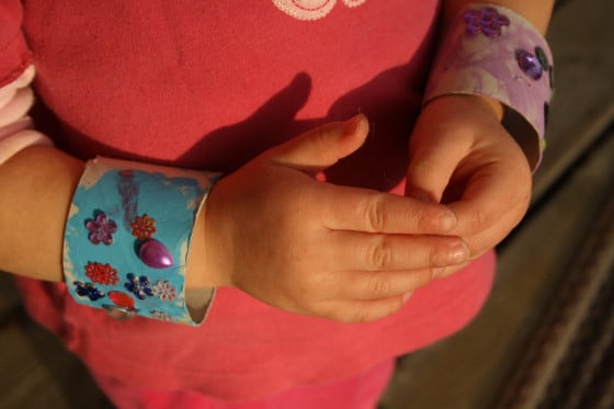 two toilet roll bracelets