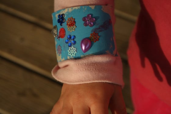 close up of toilet roll bracelet