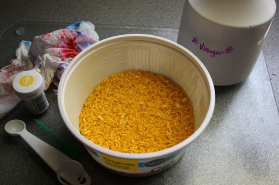 Yellow Rice for Sensory Bin