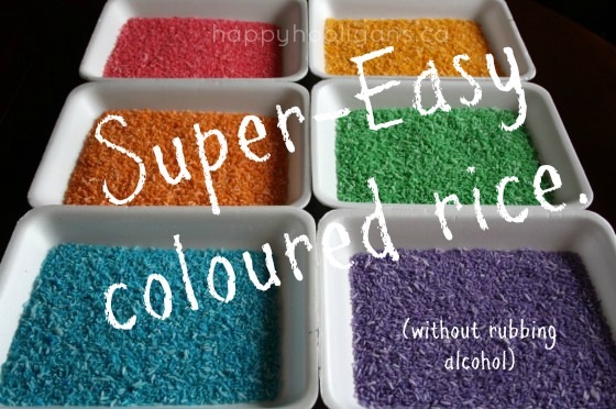 easiest way to make coloured rainbow rice