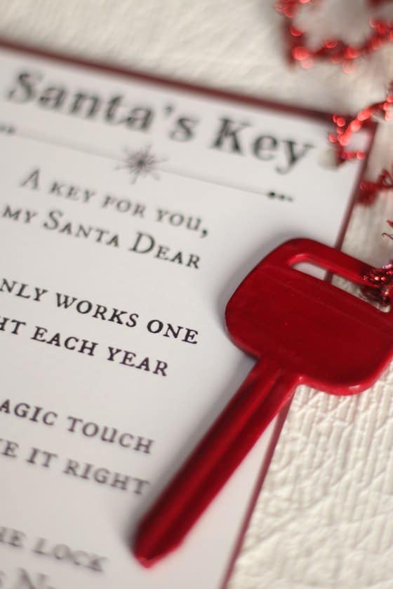 Close up of Magic Key for Santa with Poem