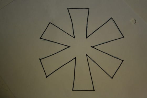 template for simple snowflake ornament