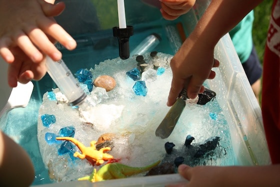 dino dig: a sensory, fine motor and science activity