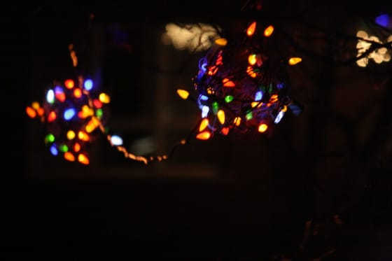 lighted Christmas balls -a unique idea for hanging Christmas lights