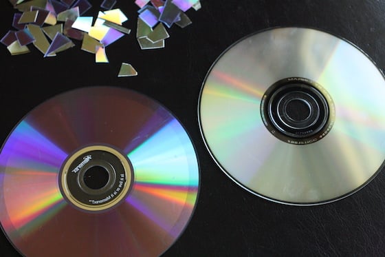 cd and dvd cut mosaic pieces