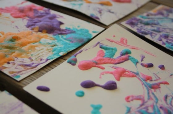 puffy paint art with homemade puffy paint