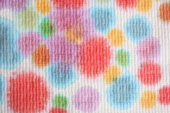 watercolour polka dots on paper towel