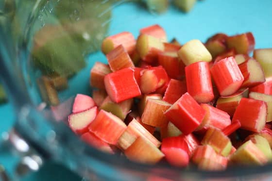 chopped fresh rhubarb for cake recipe