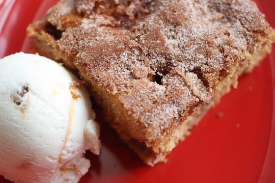 fresh rhubarb scratch cake