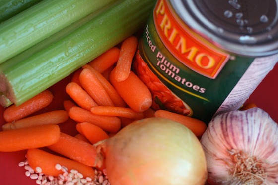 ingredients for beef and barley soup