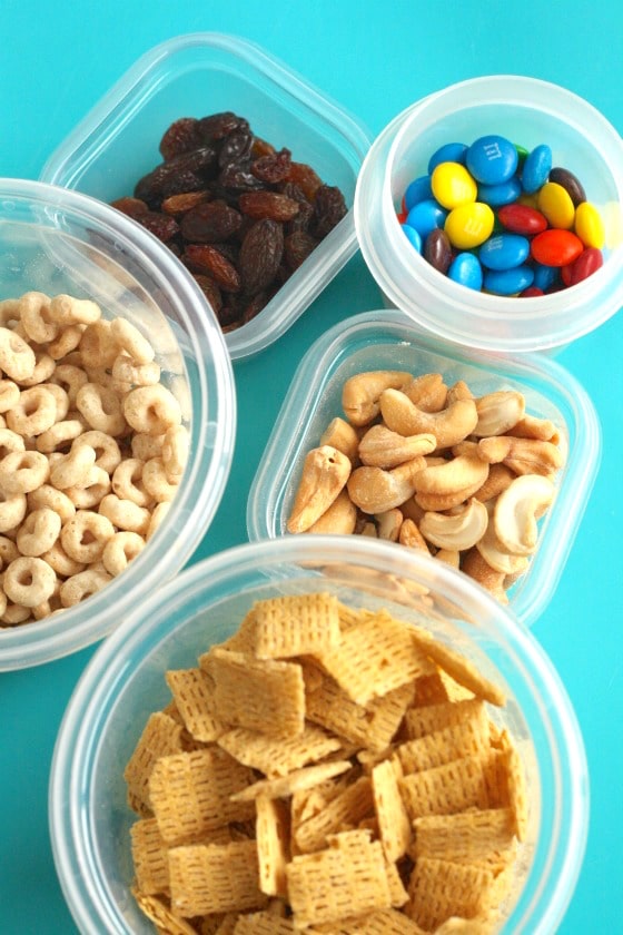 Ingredients for kids trail mix