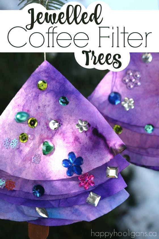 Jewelled Coffee Filter Christmas Tree ornaments - Happy Hooligans