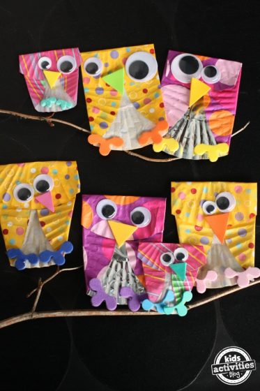 cupcake liner owl craft