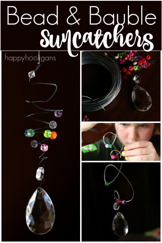 Easy Kid-Made Bead and Bauble Sun Catcher Ornaments - Happy Hooligans 