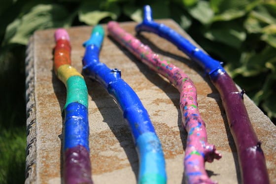 kid-made walking sticks