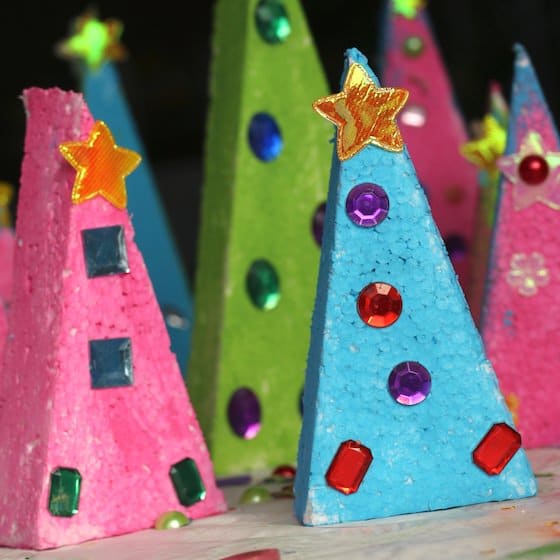 kids christmas craft - table toppers