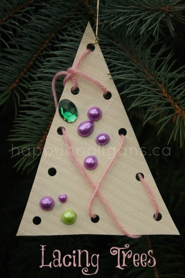 lacing christmas tree fine motor activity