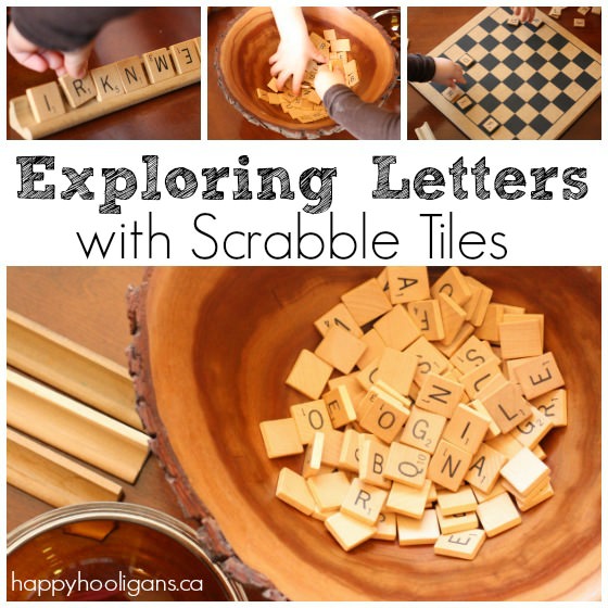 Learning about letters with Scrabble Tiles