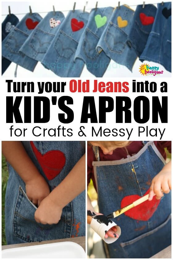 How to Make a Kids Apron from Old Jeans