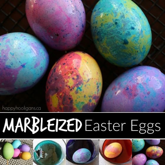 How to Marbleize Easter Eggs with Oil, Vinegar and Food Colouring 