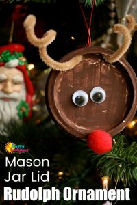 Mason Jar Lid Reindeer Craft