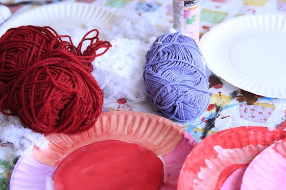 Yarn and painted paper plates