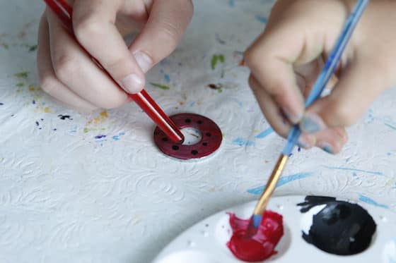 kids painting washers