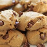 Plate of pumpkin chocolate chip cookies