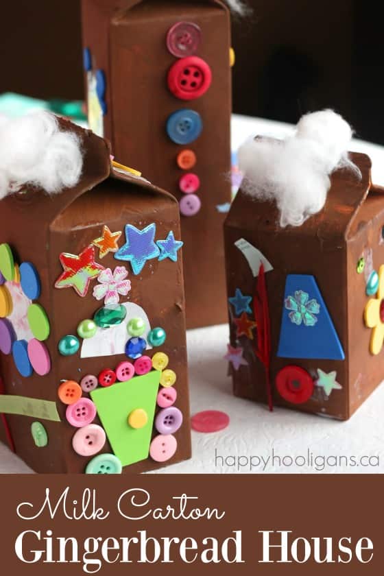 Milk Carton Gingerbread House Village- Happy Hooligans