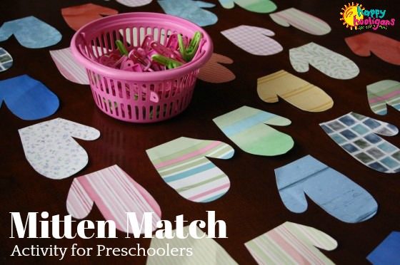 Mitten Matching Activity for Toddlers and Preschoolers