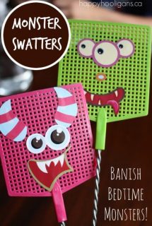 monster swatters to help children who are afraid of monsters at bedtime