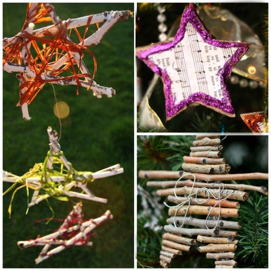 Natural star ornaments for kids to make 