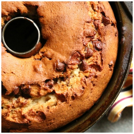 One Bowl Banana Chocolate Chip Bundt Cake for Facebook