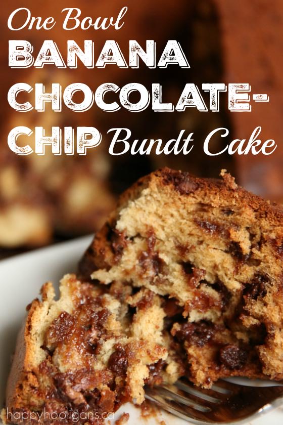 One Bowl Banana Chocolate-Chip Bundt Cake - Happy Hooligans