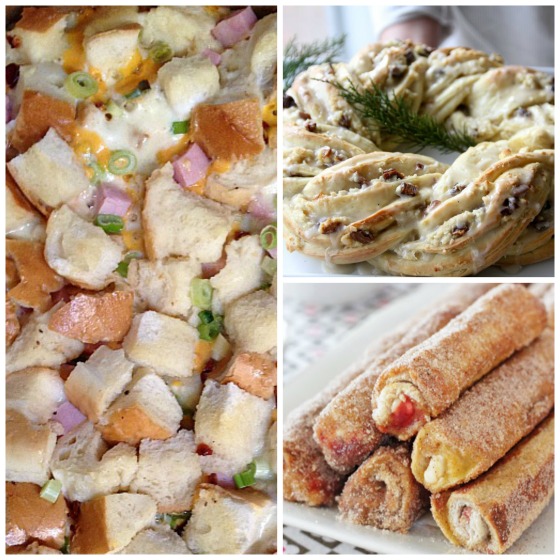 overnight breakfast casserole - holiday breakfast wreath - breakfast roll ups