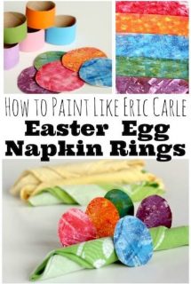 paint like eric carle easter napkin rings