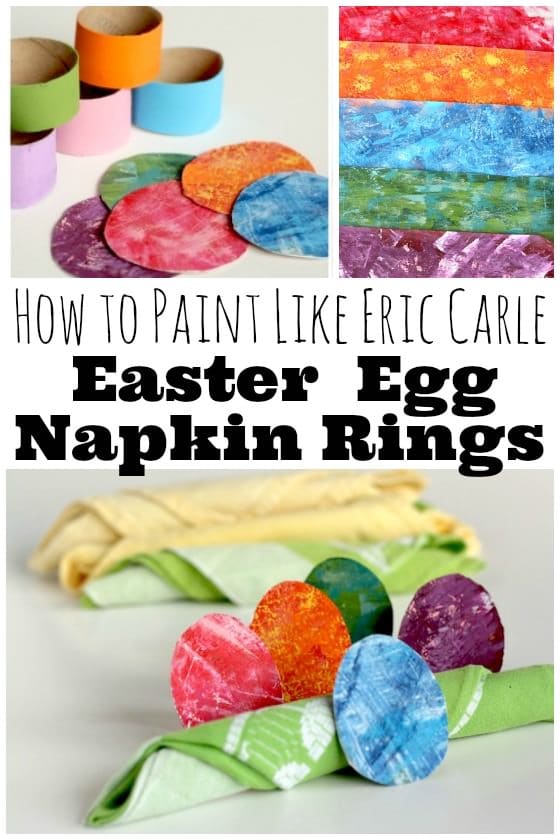 How to paint like Eric Carle and Homemade Easter Napkin Rings