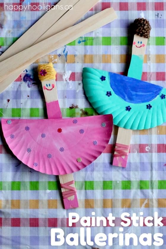 Paint Stick Ballerina Craft - Happy Hooligans 