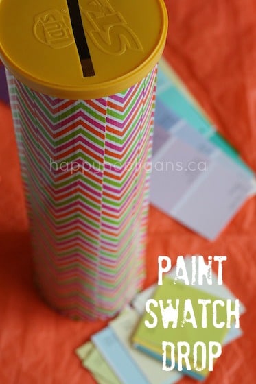 pringles can and paint swatches for fine motor activity