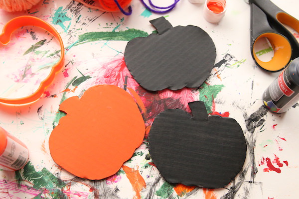 painted cardboard pumpkins