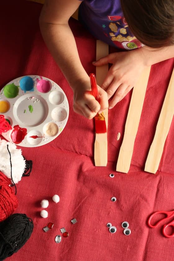 painting a paint stir stick