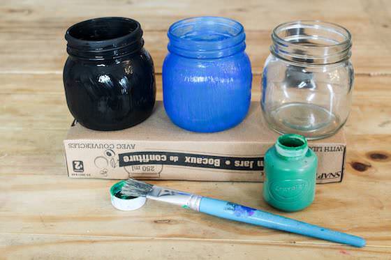 Painting Jars for Earth Day