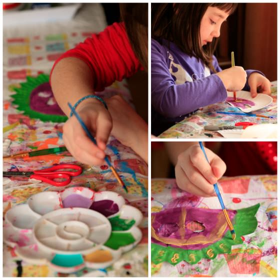 painting masquerade masks for Mardi Gras