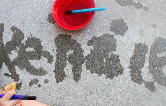 painting name with water