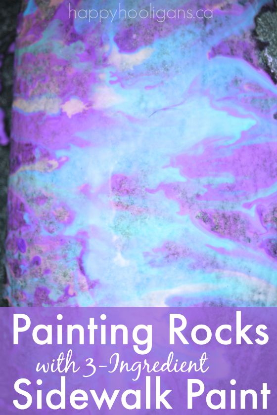 painting rocks with 3-ingredient sidewalk paint